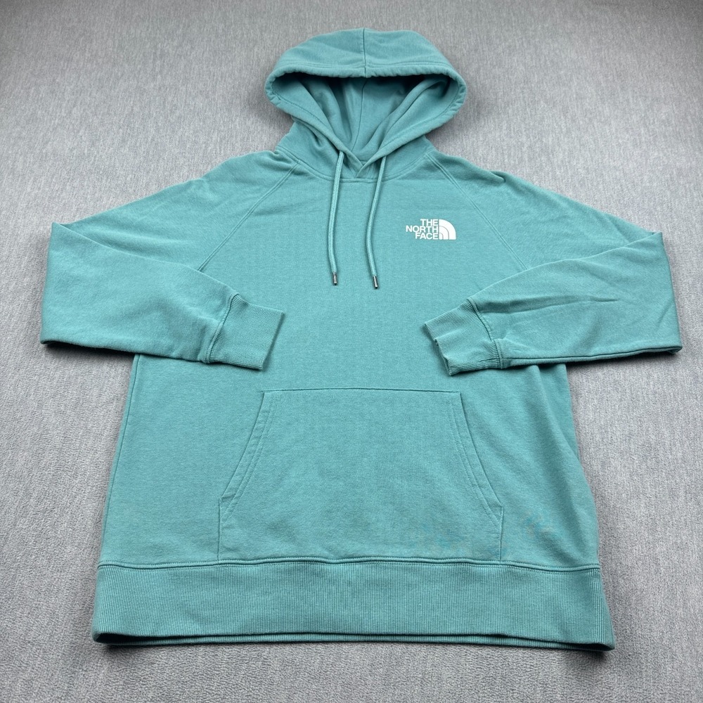 The North Face Hoodie Womens Large L Blue Sweatshirt Fleece Box NSE Pullover